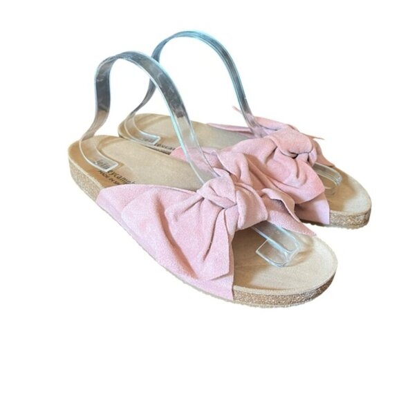 Jeffrey Campbell Do The Twist Slides Sunmist Rust Suede EU 40 Pink Bow - Picture 10 of 16